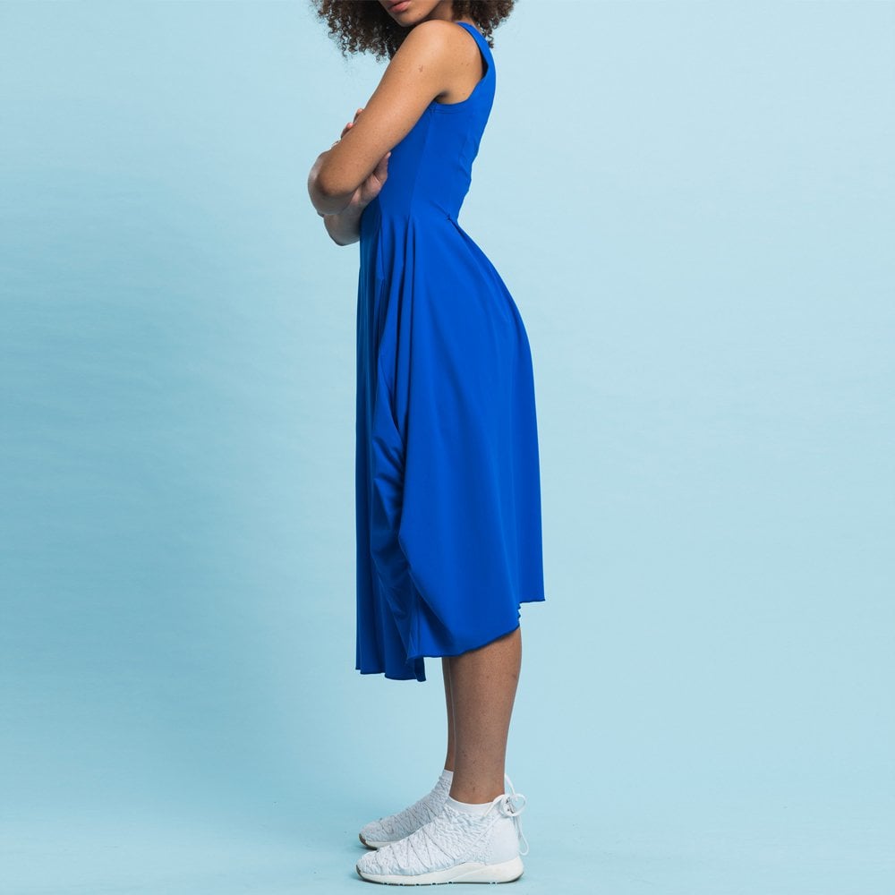 HIGH - At Length - Sleeveless Jersey Balloon Dress - Blue